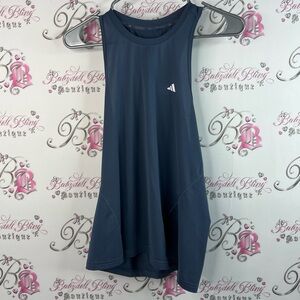 Adidas training top tank racerback blue logo Women's Navy Tank Top